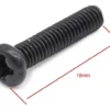Plan coté de la vis cruciforme à tête cylindrique bombée : 18 mm.