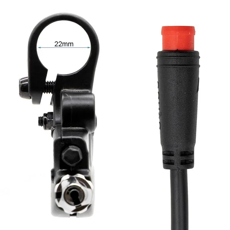 Collier du levier de frein Ecoxtrem Bison coté à 22 mm, à côté du connecteur à joint rouge
