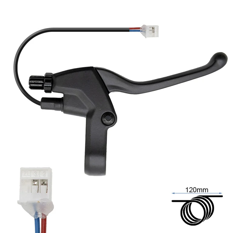 Levier de frein droit Kukirin G4 avec son câble et son connecteur de coupure moteur