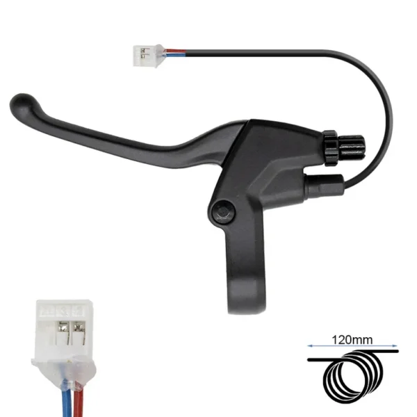 Levier de frein gauche Kukirin G4 avec son câble et son connecteur de coupure moteur