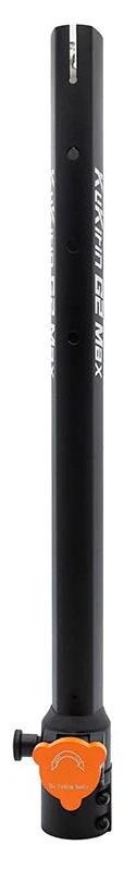Mât de direction adaptable Kukirin G2 Max vu de face, embase de pliage et volant orange Mât de direction adaptable Kukirin G2 Max vu de face, embase de pliage et volant orange