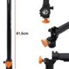 Cote de 61,5 cm portée sur le mât Kukirin G2 Max, avec trois gros plans de l'embase de pliage Cote de 61,5 cm portée sur le mât Kukirin G2 Max, avec trois gros plans de l'embase de pliage