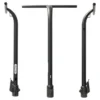 Mât de direction Ninebot E2 vu de profil et de face, tube coudé avec barre de guidon en T Mât de direction Ninebot E2 vu de profil et de face, tube coudé avec barre de guidon en T