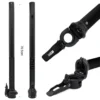 Plan coté du mât NIU KQi3 Sport noir : 70,5 cm de longueur totale et gros plans sur la charnière