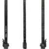 Mât de direction noir vu sous trois angles, base de pliage en bas du tube Mât de direction noir vu sous trois angles, base de pliage en bas du tube