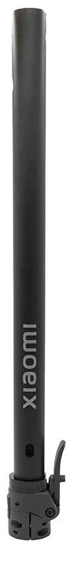Mât de direction noir vu de face, base de pliage et levier en bas du tube Mât de direction noir vu de face, base de pliage et levier en bas du tube