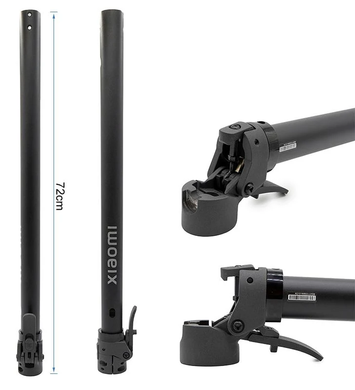 Vue cotée du mât indiquant 72 cm de longueur totale et gros plans de la base