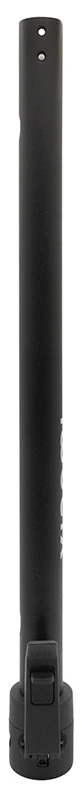 Mât de direction noir vu de face, base de pliage repliée en bas du tube Mât de direction noir vu de face, base de pliage repliée en bas du tube
