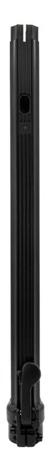 Mât noir complet vu de face, tube profilé fendu en haut et base de pliage repliée Mât noir complet vu de face, tube profilé fendu en haut et base de pliage repliée