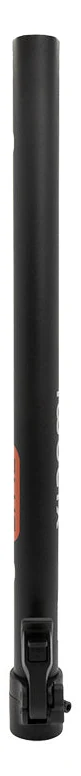 Mât noir complet vu de face, tube rond et base de pliage refermée en bas Mât noir complet vu de face, tube rond et base de pliage refermée en bas