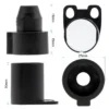 Vues cotées des petites pièces : embout de 18 et 15 mm, base de 25 mm, bague de 30 mm Vues cotées des petites pièces : embout de 18 et 15 mm, base de 25 mm, bague de 30 mm