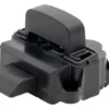 Bloc de verrouillage de pliage noir vu de trois quarts, loquet basculant relevé Bloc de verrouillage de pliage noir vu de trois quarts, loquet basculant relevé