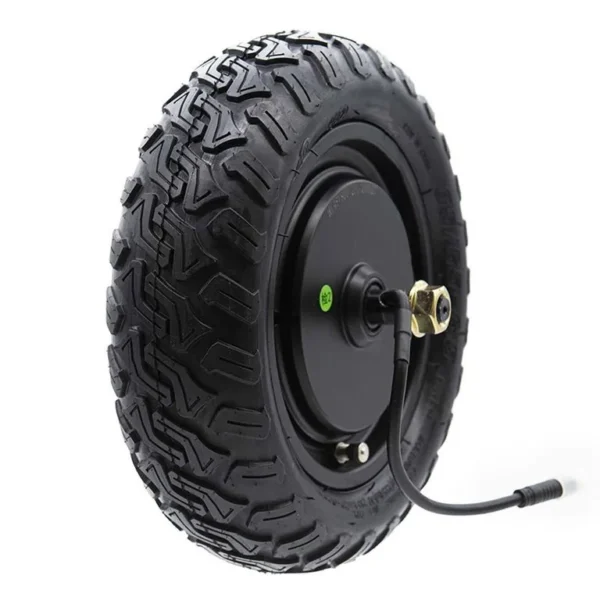 Moteur-roue arrière Ecoxtrem Bison, vue de trois-quarts côté câble, écrou d'axe visible