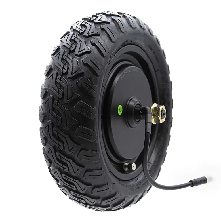 Moteur-roue arrière Ecoxtrem Bison, vue de trois-quarts côté câble, écrou d'axe visible