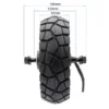 Moteur-roue Ecoxtrem M41 Tank vu de chant et coté : 185 mm hors tout, 125 mm entre portées, pneu de 81 mm
