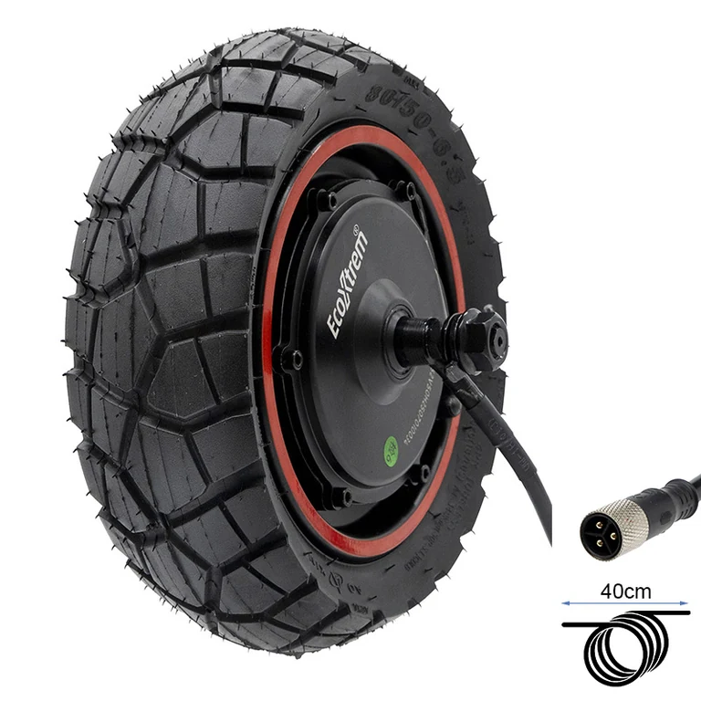 Moteur-roue arrière Ecoxtrem M41 Tank Dual de trois quarts, câble court de 40 cm