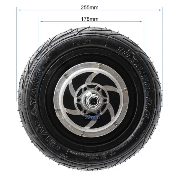 Plan coté du moteur-roue arrière Hikerboy Foxtrot Plus : 255 mm, entraxe 172 mm Plan coté du moteur-roue arrière Hikerboy Foxtrot Plus : 255 mm, entraxe 172 mm