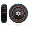 Cotes du moteur-roue Kukirin G3 : 262 mm de diamètre, 70,5 mm de largeur Cotes du moteur-roue Kukirin G3 : 262 mm de diamètre, 70,5 mm de largeur