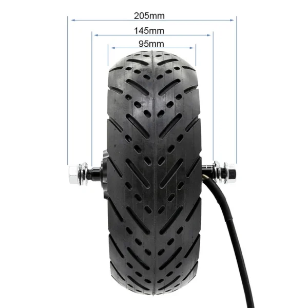 Moteur-roue Kukirin G4 de profil, pneu monté et axe traversant serré Moteur-roue Kukirin G4 de profil, pneu monté et axe traversant serré