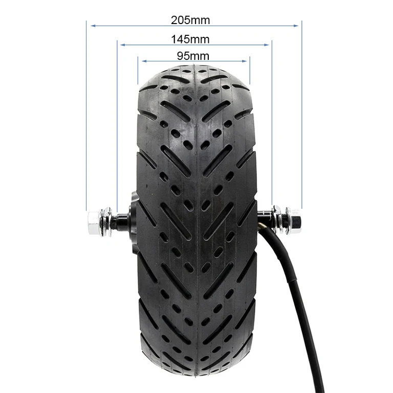 Moteur-roue Kukirin G4 de profil, pneu monté et axe traversant serré