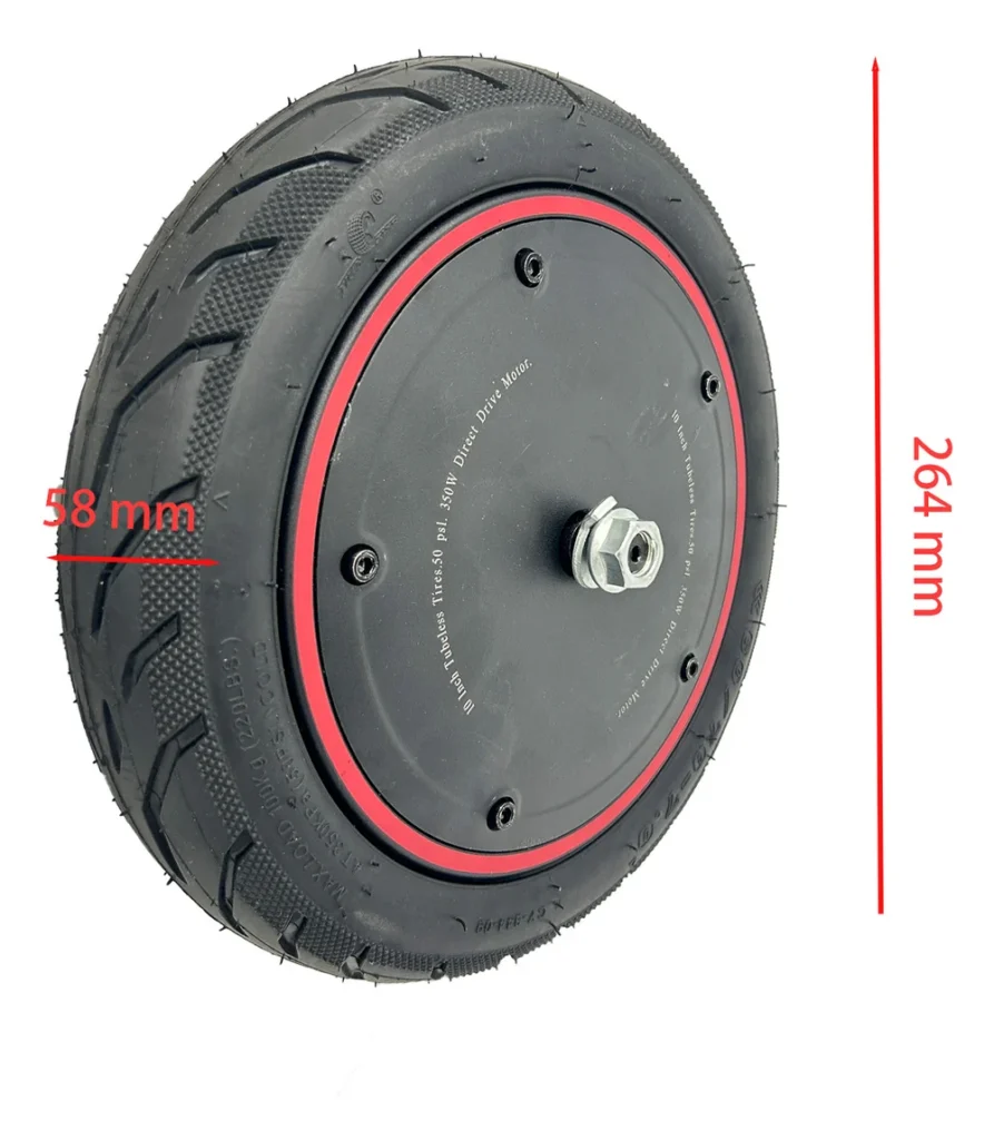 Plan coté de la roue arrière Mi4 Pro, 264 mm de diamètre
