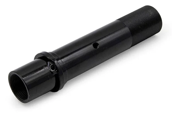 Moyeu de direction Kukirin G2 Pro vu de trois quarts, tube noir fileté avec collerette Moyeu de direction Kukirin G2 Pro vu de trois quarts, tube noir fileté avec collerette