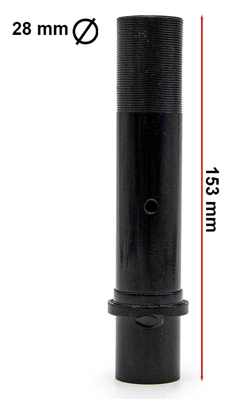 Plan coté du moyeu de direction : 153 mm de longueur et 28 mm de diamètre Plan coté du moyeu de direction : 153 mm de longueur et 28 mm de diamètre