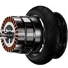 Moteur de la roue avant de la Ninebot E2 E II en vue éclatée, stator, jante et pneu 8,1 pouces
