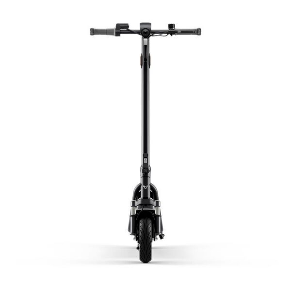 NIU KQi 100P — vue de face, guidon et roue avant NIU KQi 100P — vue de face, guidon et roue avant