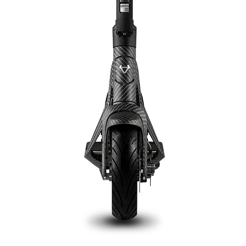 Trottinette NIU KQi Air X en carbone avec roue avant large, fourche et frein à disque carbone, profil minimaliste