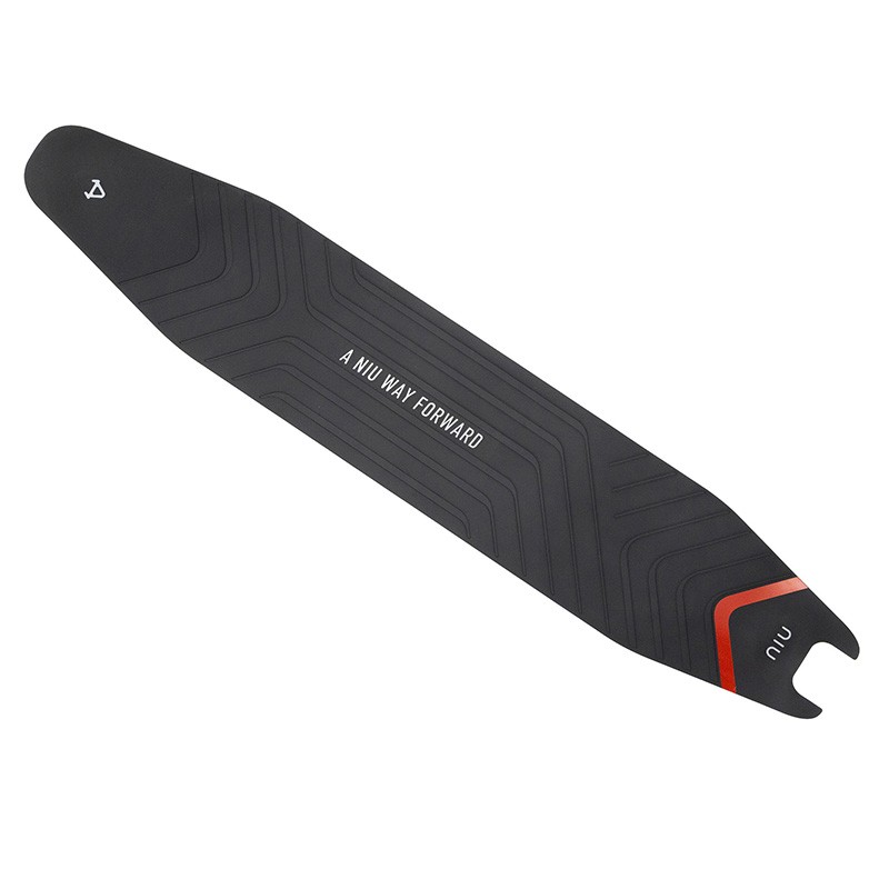 Tapis de plateau antidérapant NIU KQi3 Max, liseré rouge, vue de dessus