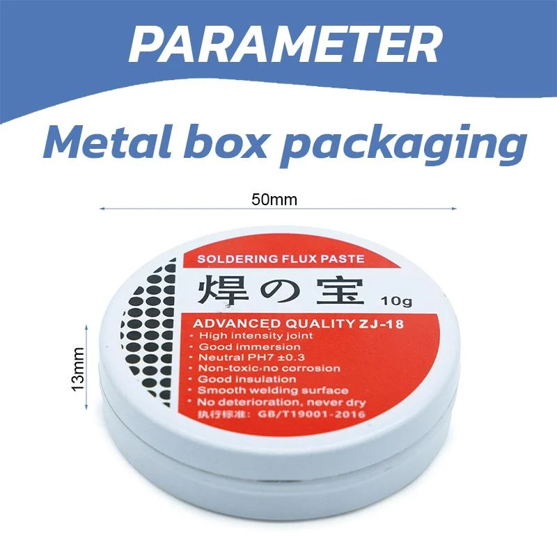 Boîtier métallique de pâte à souder décapante de 10 g