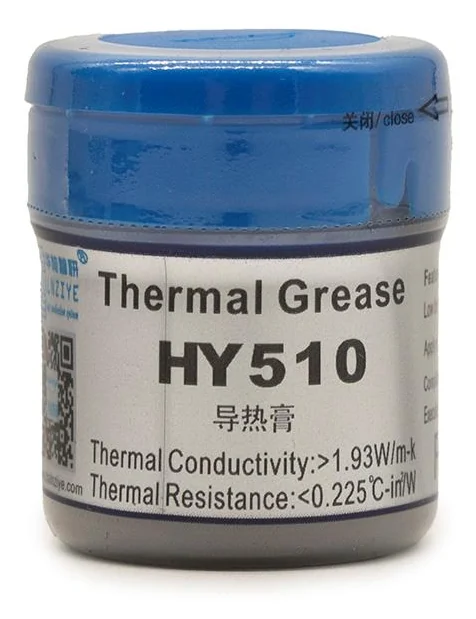 Pot de pâte thermique HY510 vu de face
