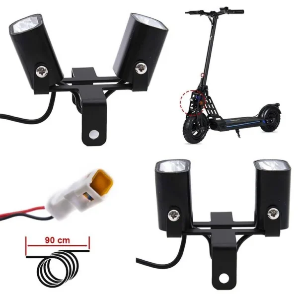 Bloc phare avant double Ecoxtrem Bison avec son câble de 90 cm et son connecteur Bloc phare avant double Ecoxtrem Bison avec son câble de 90 cm et son connecteur
