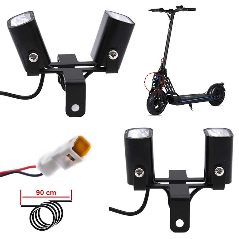 Bloc phare avant double Ecoxtrem Bison avec son câble de 90 cm et son connecteur