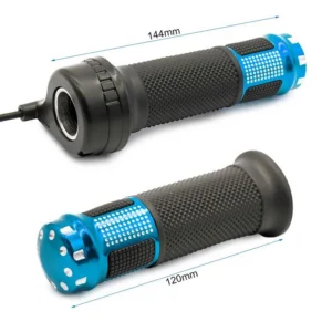 Poignées avec accélérateur tournant SmartGyro et Zwheel — embouts aluminium bleues