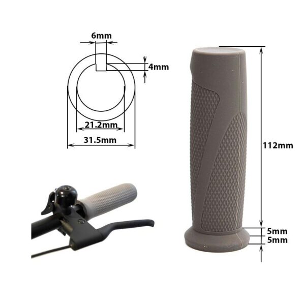 Cotes de la poignée en silicone Ninebot série F et D, alésage à méplat de 21,2 mm Cotes de la poignée en silicone Ninebot série F et D, alésage à méplat de 21,2 mm