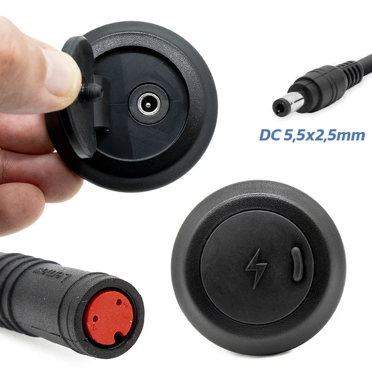 Port de charge Hikerboy Foxtrot Plus capuchon ouvert, prise DC 5,5 × 2,5 mm