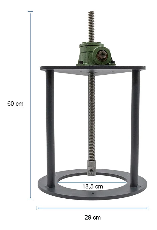 Presse à pneus pleins vue de face, hauteur 60 cm