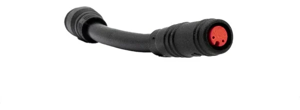 Adaptateur étanche 2 broches vu de profil, prises assemblées