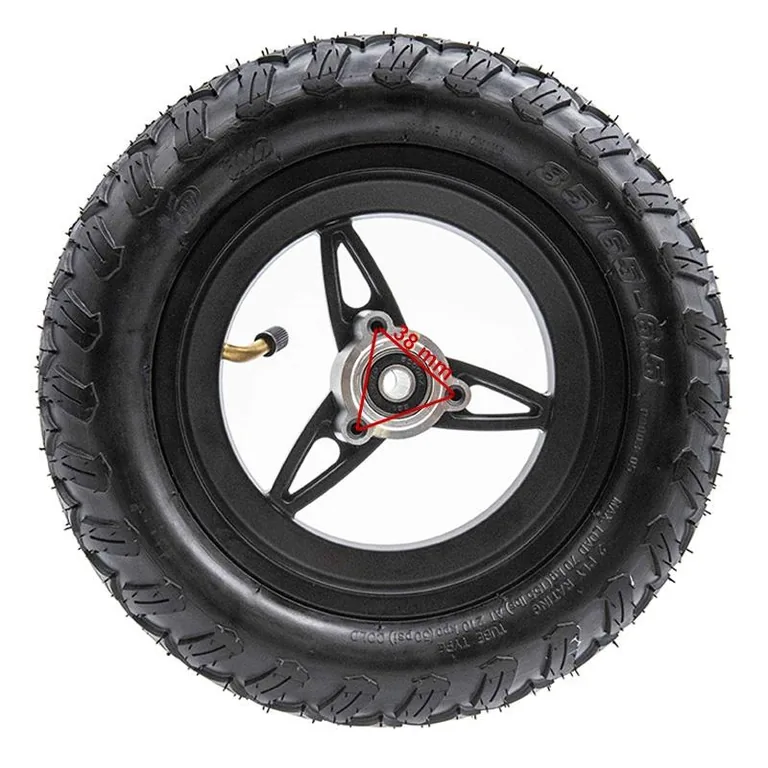 Roue avant complète Ecoxtrem Bison : jante trois branches et pneu tout-terrain monté