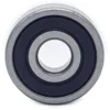 Roulement à billes vu de face : bague extérieure épaisse, joint souple noir marqué 6200RS, alésage central Roulement à billes vu de face : bague extérieure épaisse, joint souple noir marqué 6200RS, alésage central