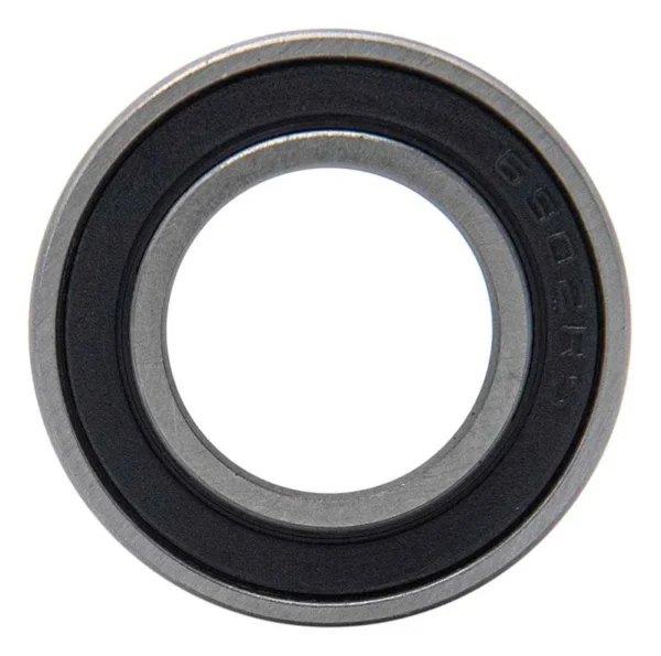 Roulement à billes vu de face : bague mince, joint souple noir marqué 6902RS en creux, large alésage central Roulement à billes vu de face : bague mince, joint souple noir marqué 6902RS en creux, large alésage central