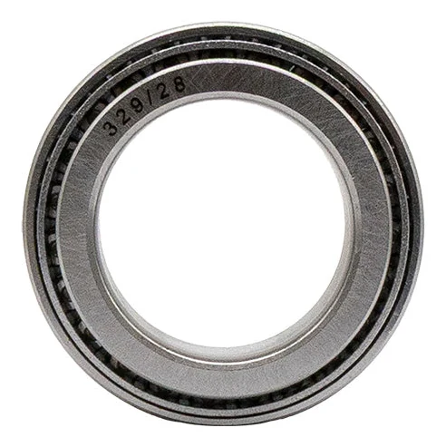 Le roulement assemblé vu de face, gravure 329/28 lisible sur la bague Le roulement assemblé vu de face, gravure 329/28 lisible sur la bague