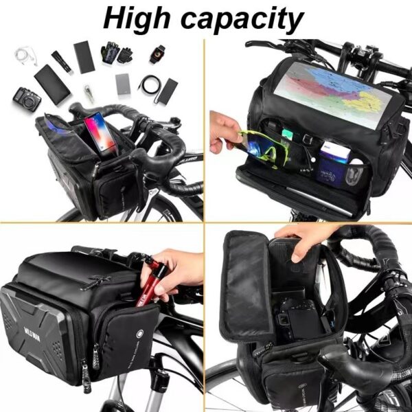 Ce que reçoit un sac de guidon de 4 litres : antivol, gants, téléphone Ce que reçoit un sac de guidon de 4 litres : antivol, gants, téléphone