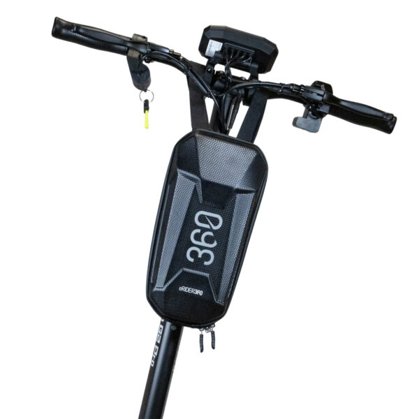 Sacoche de potence 3 L installée sous le guidon d'une trottinette