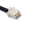Connecteur blanc à six broches du testeur, côté femelle Connecteur blanc à six broches du testeur, côté femelle