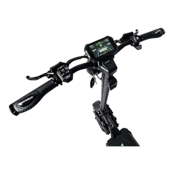 Poste de pilotage de la Teverun Fighter Supreme 7260R : commodo, leviers hydrauliques et badge NFC Poste de pilotage de la Teverun Fighter Supreme 7260R : commodo, leviers hydrauliques et badge NFC