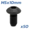 Vis noire à tête bombée cotée M5 x 10 mm, mention x50 Vis noire à tête bombée cotée M5 x 10 mm, mention x50