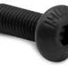 Vis noire à tête bombée vue de trois quarts, empreinte six pans creux Vis noire à tête bombée vue de trois quarts, empreinte six pans creux